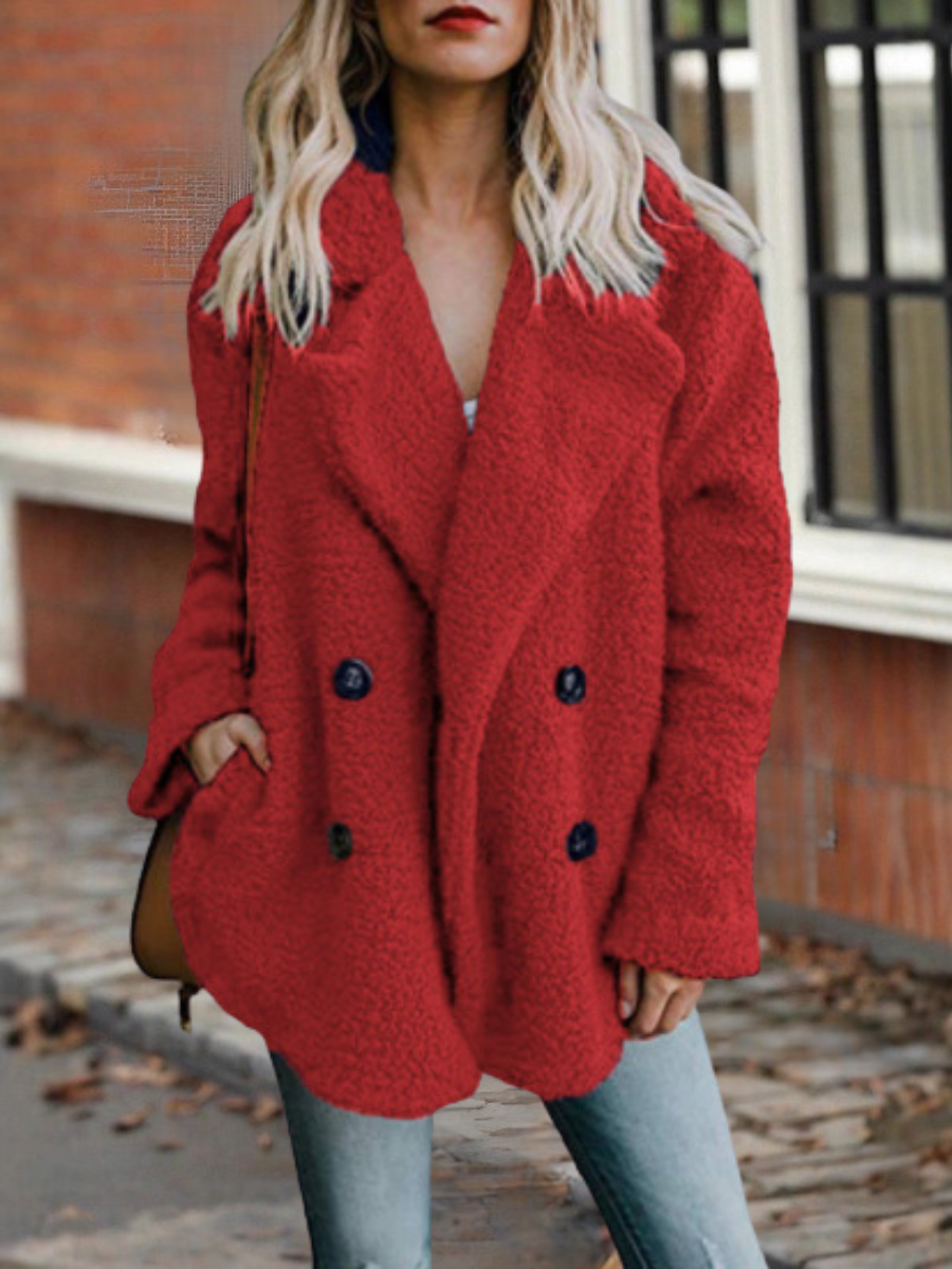 Vintage Pocket Stitching Loose Plain Jacket