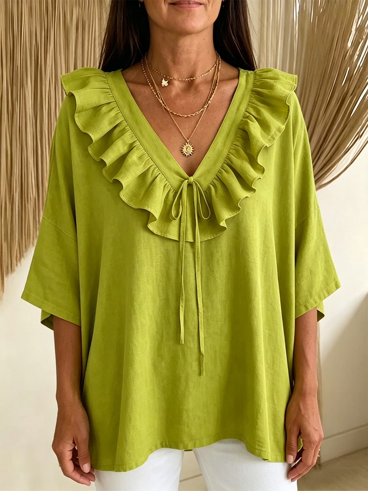 Linen Blend Vintage Loose Blouse