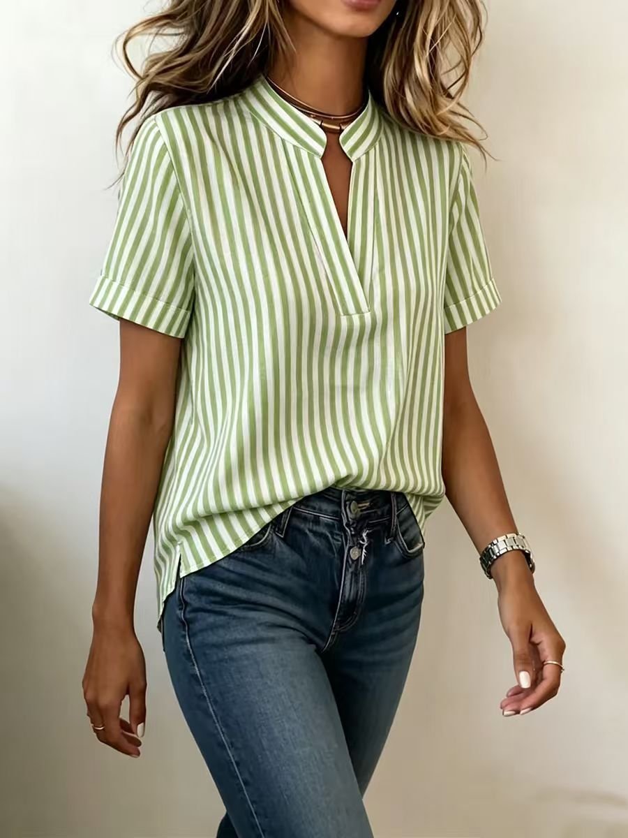 Loose Striped Vintage Others Shirt