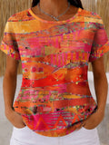 Geometric Casual Others Loose T-Shirt