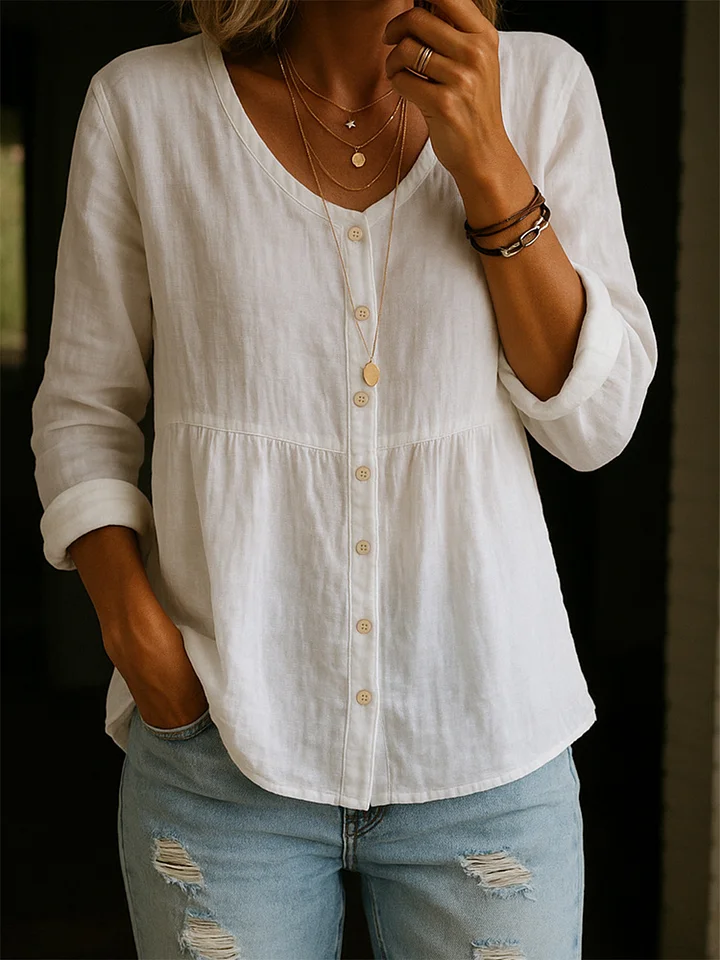 Women's Long Sleeve Blouse Spring/Fall Pink Plain Printing V Neck Daily Going Out Casual Top