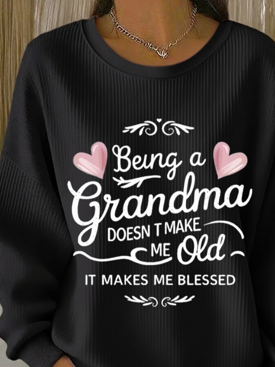 Crew Neck Printing Text Letters Casual Sweatshirt