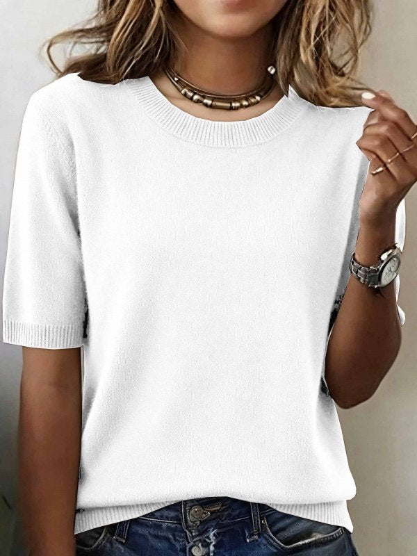 Loose Plain Street Split Joint Sweater