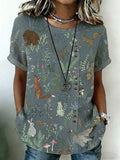 Linen Blend Vintage Crew Neck Shirt