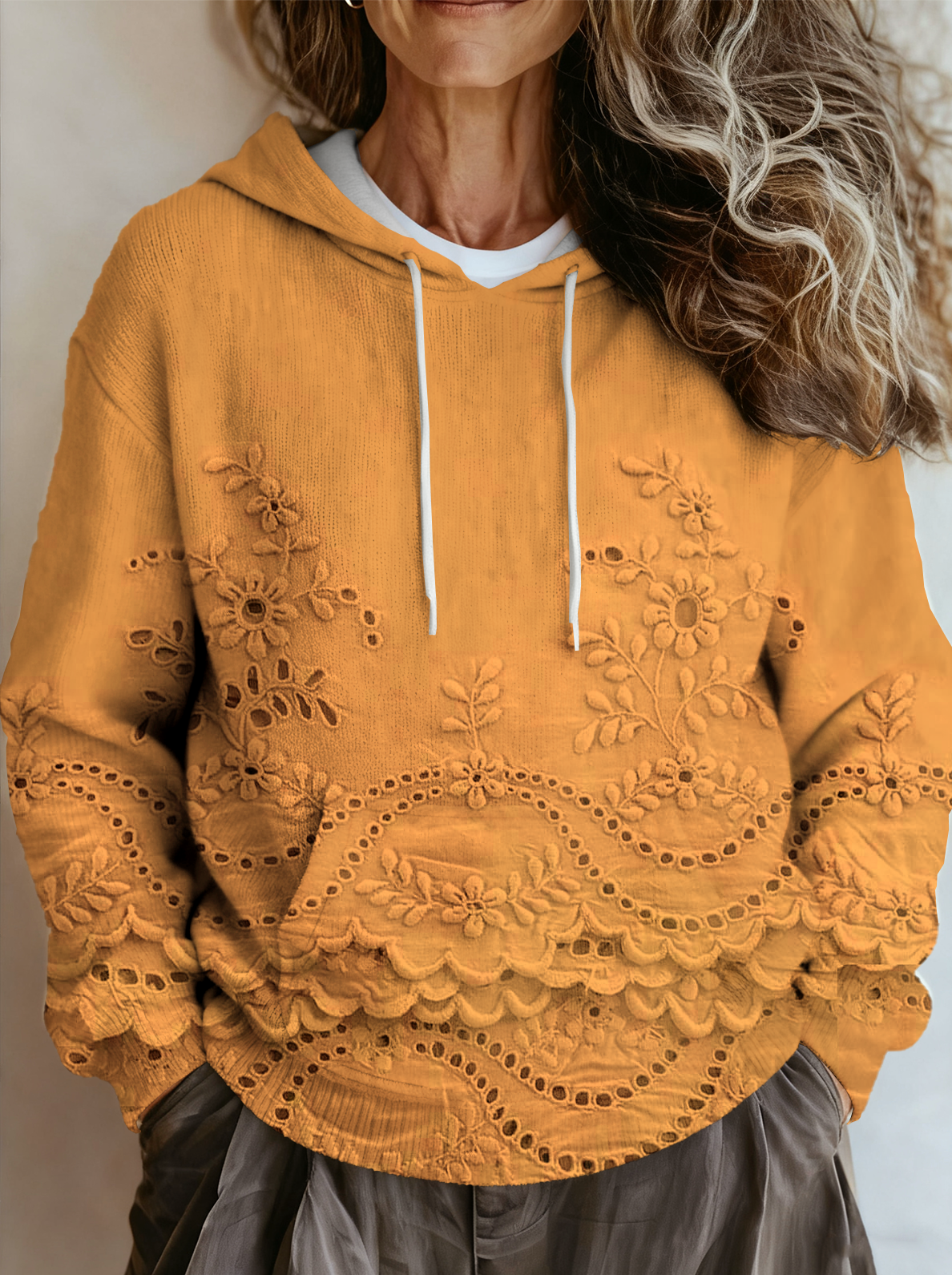 Casual Loose Gradient Pattern Hoodie