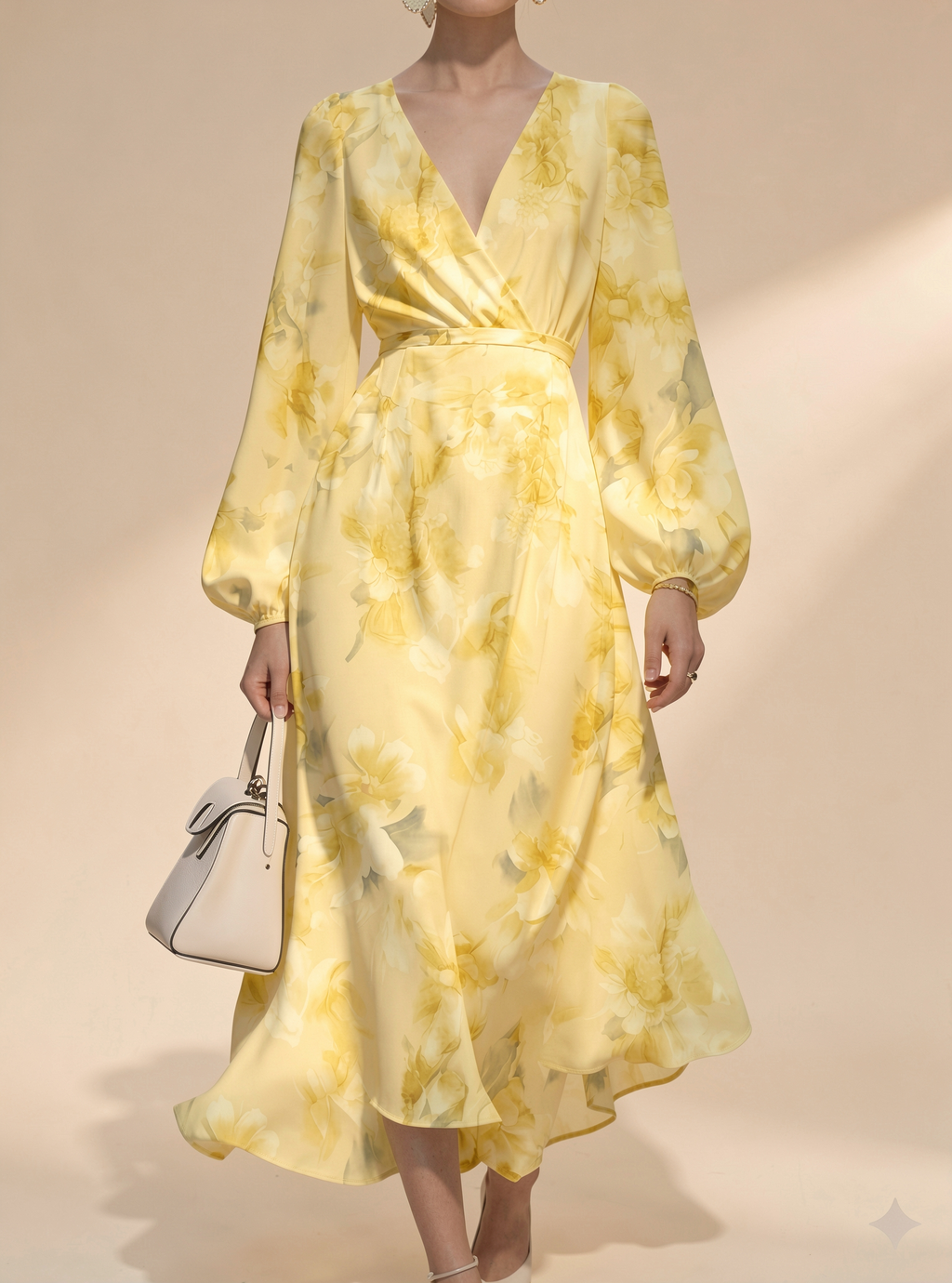 Elegant Floral Regular Fit Dress With No