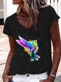 Women's Casual Bird V Neck T-Shirt