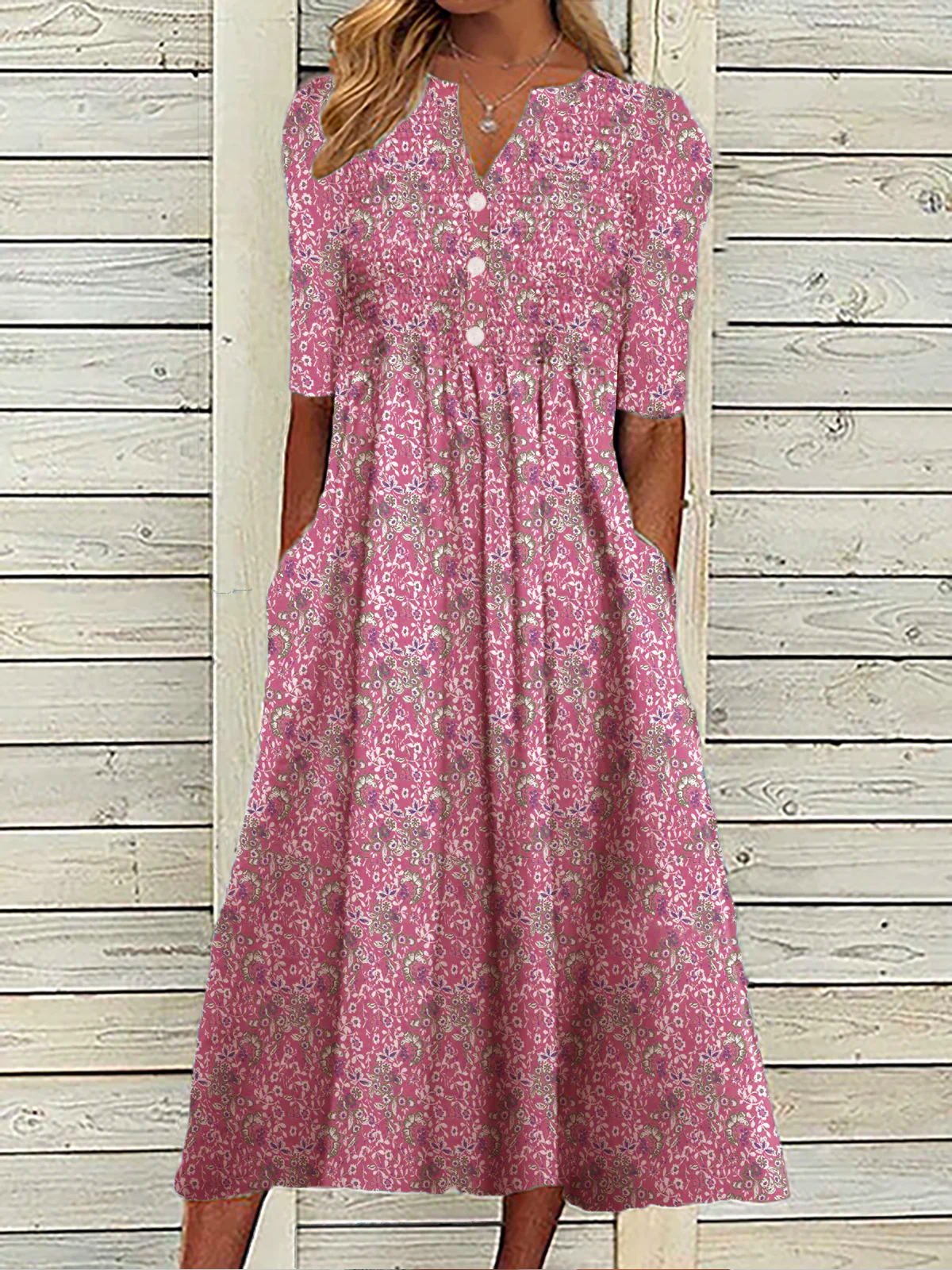 Casual Loose Floral Vacation Dress