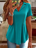 Plain Elegant Regular Fit Cotton-Blend T-Shirt