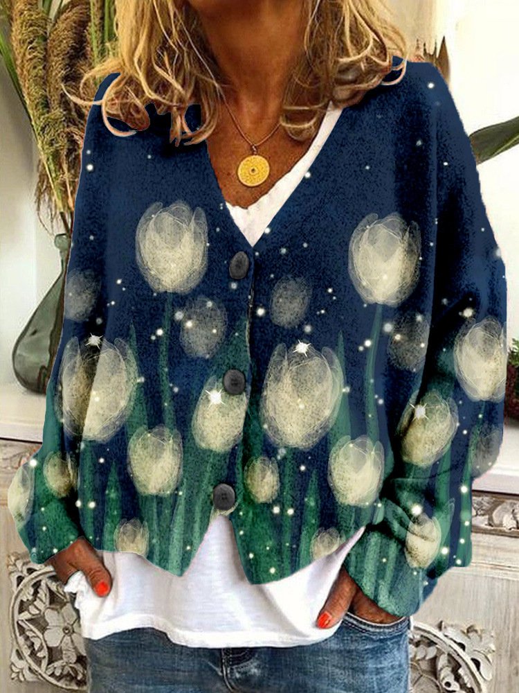 Women Casual Winter Turkey Natural Daily Loose Halloween Mid-long No Cardigans