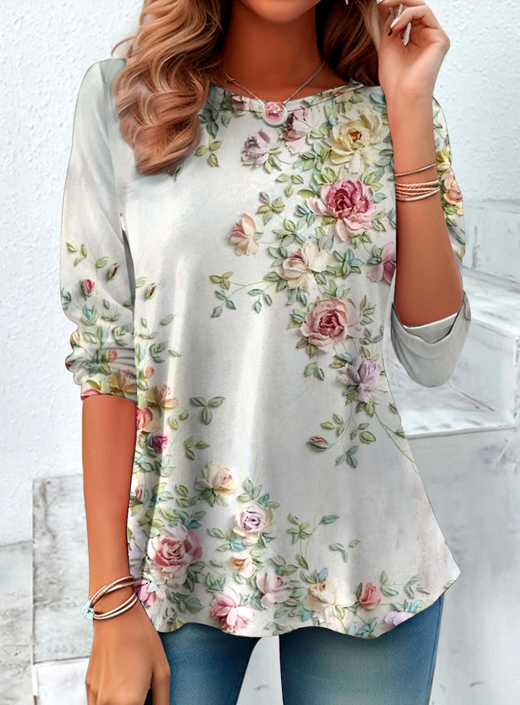Casual Crew Neck Cotton T-Shirt