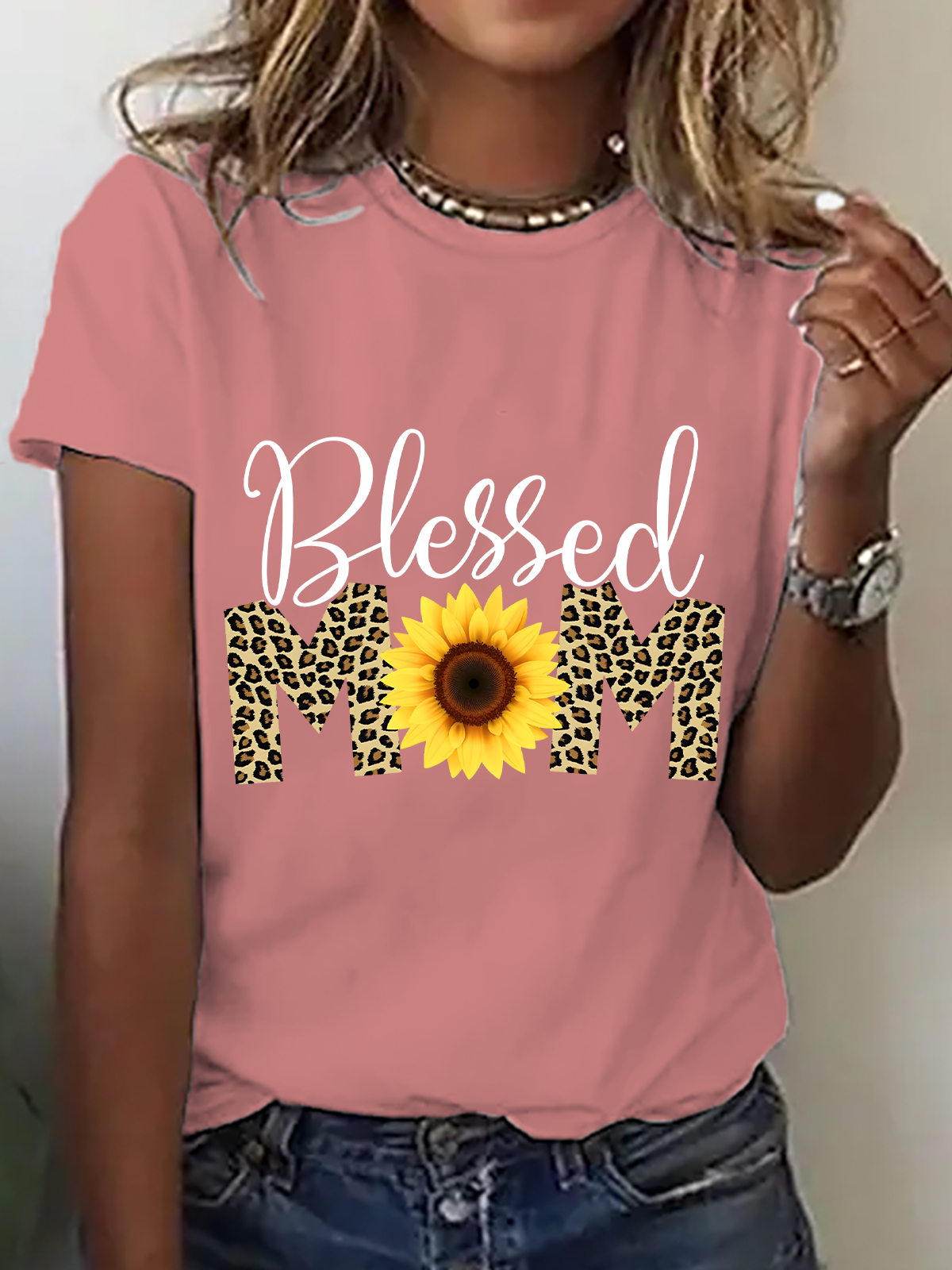 Blessed Mom Happy Mother's Day Cotton T-Shirt