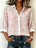 3D Printing Loose Elegant Abstract Floral Casual Shirt