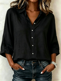 Loose Shawl Collar Elegant Blouse