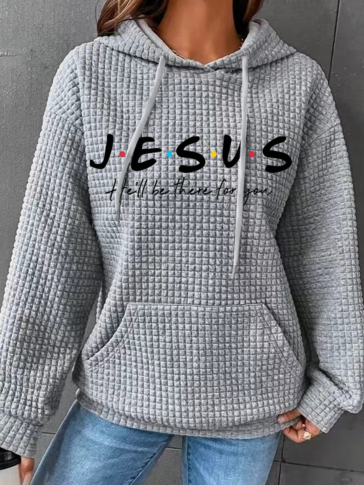 Women'S Jesus He Will Be There For You Printed Loose Casual Hoodie