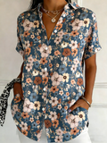 Elegant Regular Fit Cotton And Linen Floral Shirt