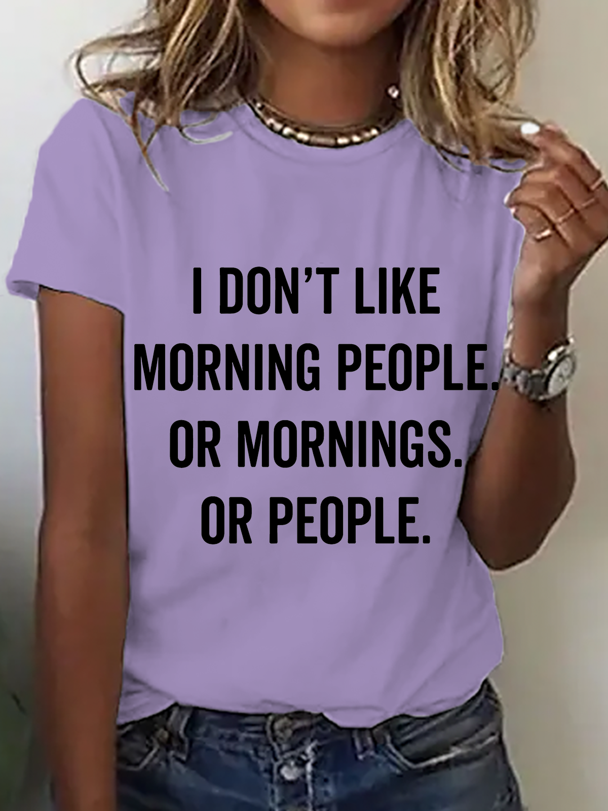 I Don't Like Morning People Or Mornings Or People Art Print Print T-Shirt