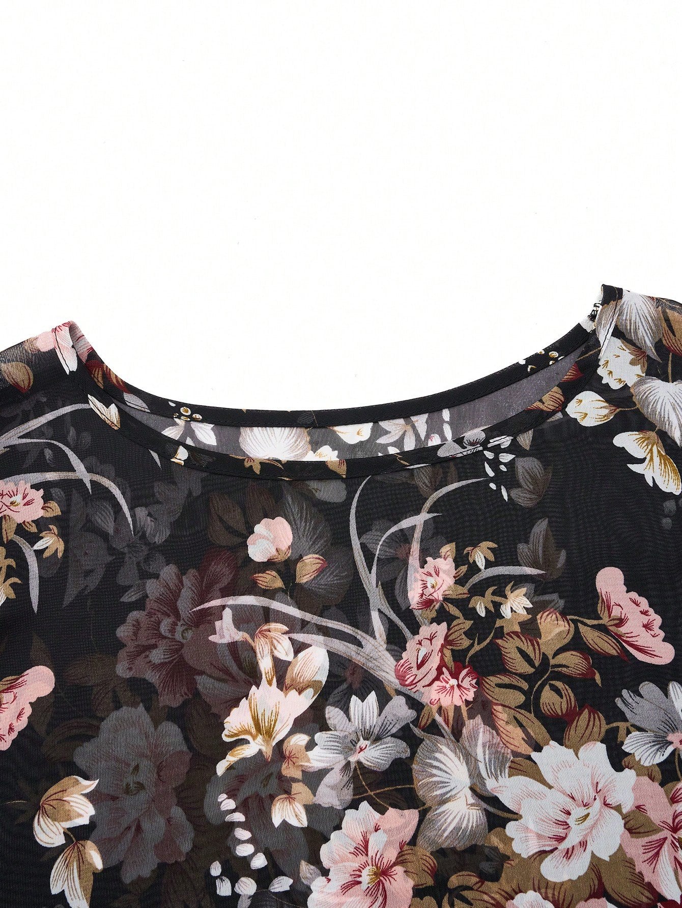 Women's Half Sleeve Blouse Summer Black Floral Crew Neck Dolman Sleeve Daily Going Out Casual Top