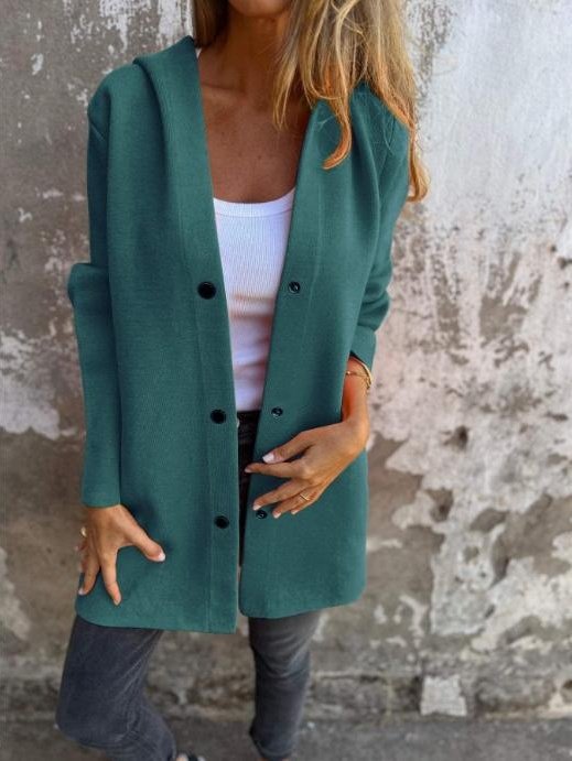 Buckle Basic Plain Hot Selling Casual Hooded Solid Color Three-piece Single-breasted Patchwork Jacket