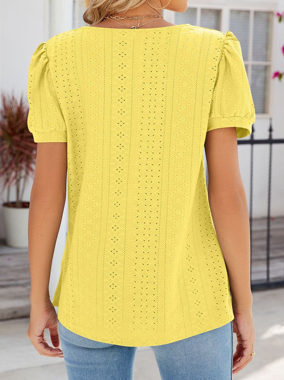 Casual Loose Sweetheart Neckline T-Shirt