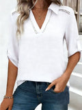 V Neck Simple Blouse