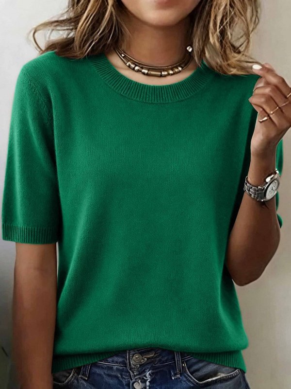Loose Plain Street Split Joint Sweater