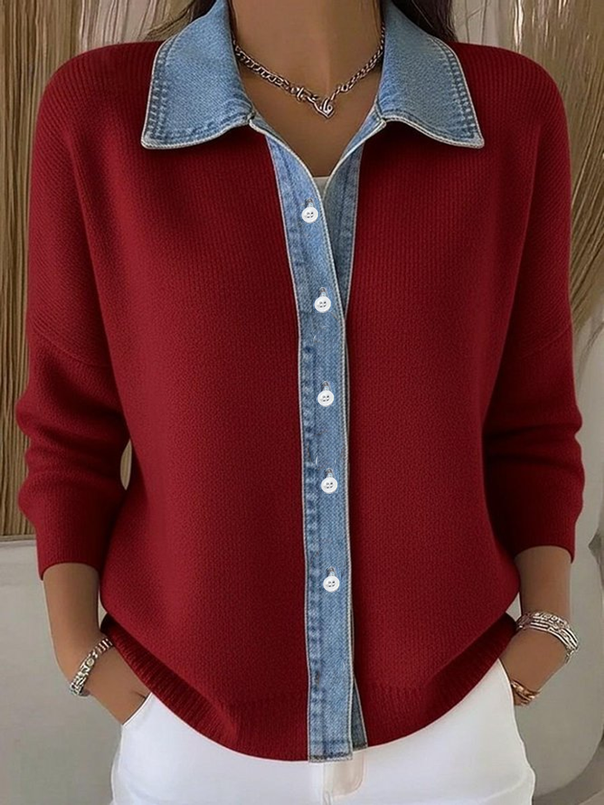 Knitted Shawl Collar Casual Cardigan