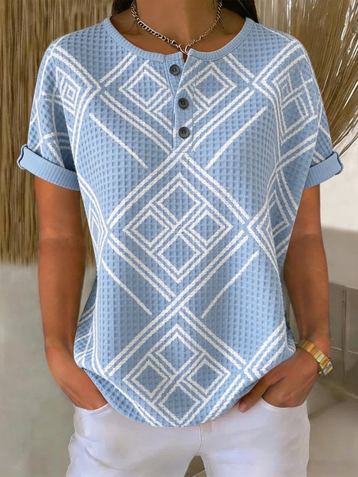 Loose Geometric Others Vintage T-Shirt