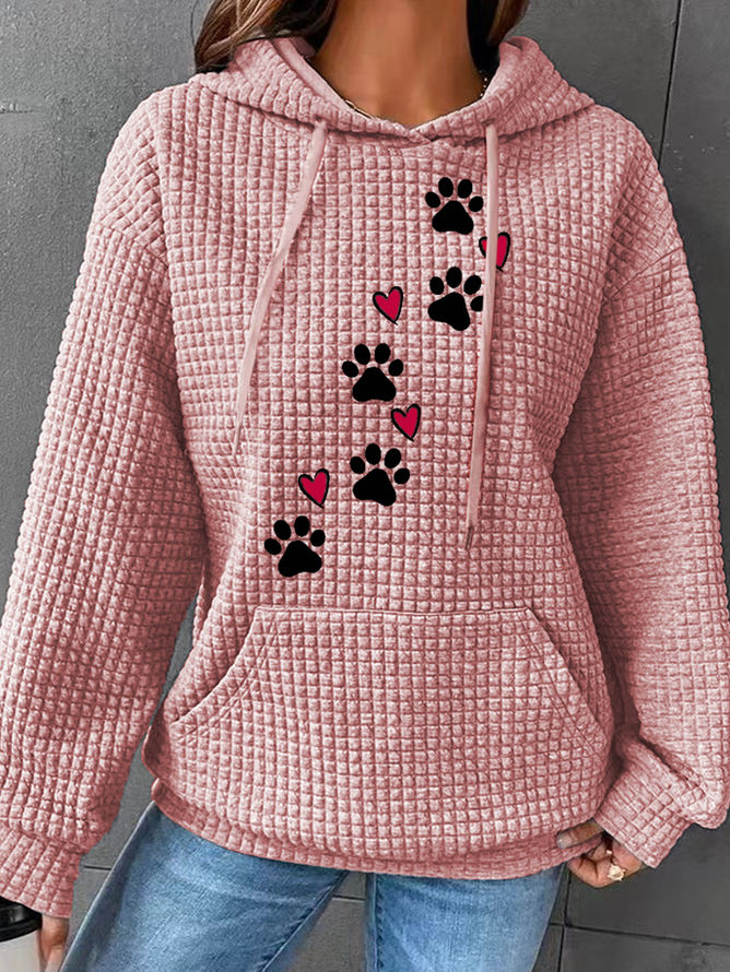 Casual Heart/Cordate Loose Hoodie