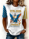Cotton Text Letters Casual Regular Fit T-Shirt