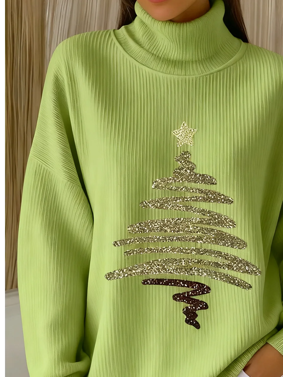 Turtleneck Christmas Vintage Loose Sweater