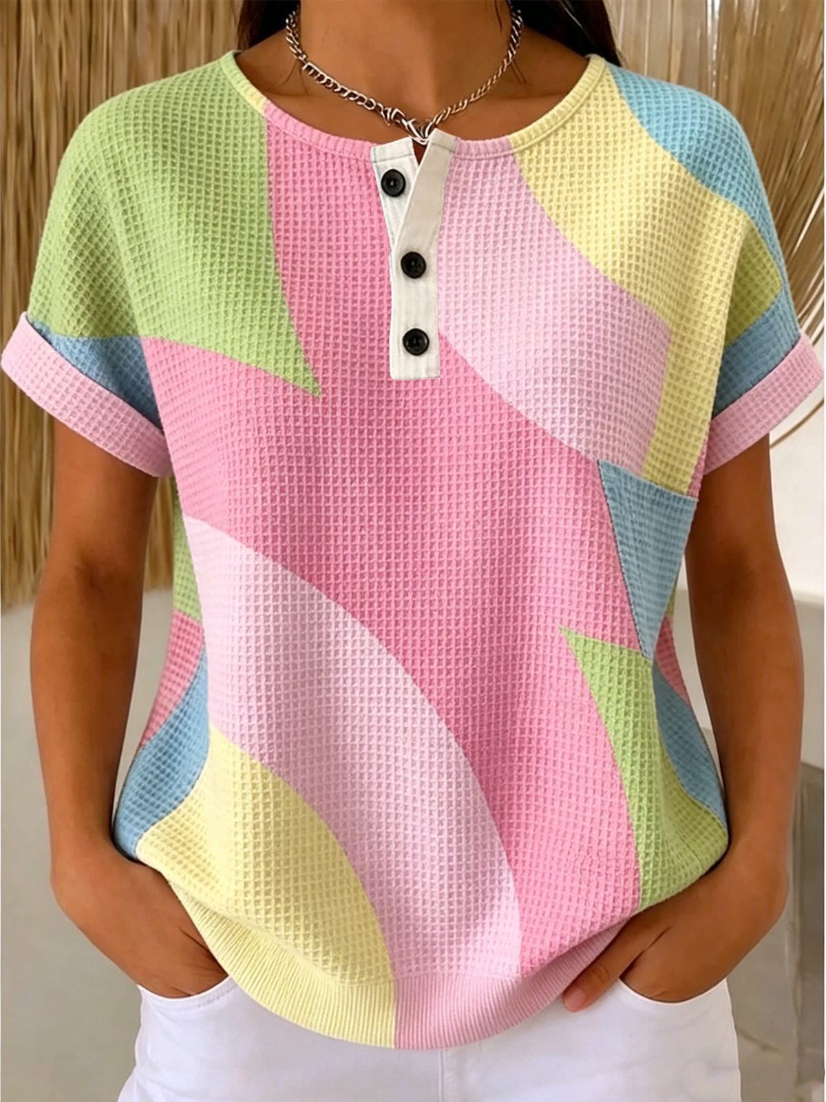 Vintage Geometric Loose Others T-Shirt