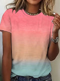 Simple Casual Round Neck Long Sleeve T-Shirt