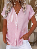 Striped Elegant Loose Others T-Shirt