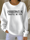 Crew Neck Simple Loose Sweatshirt