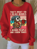 Loose Vintage Letter Pattern Crew Neck Sweatshirt