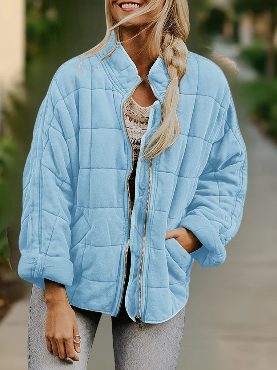 Lady Romance Stand Collar Loose Cotton-Padded jacket