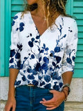 Long Sleeve Casual Floral Top