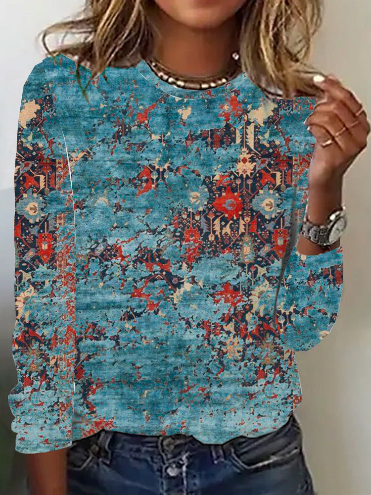 Geometric Jersey Casual Loose T-Shirt