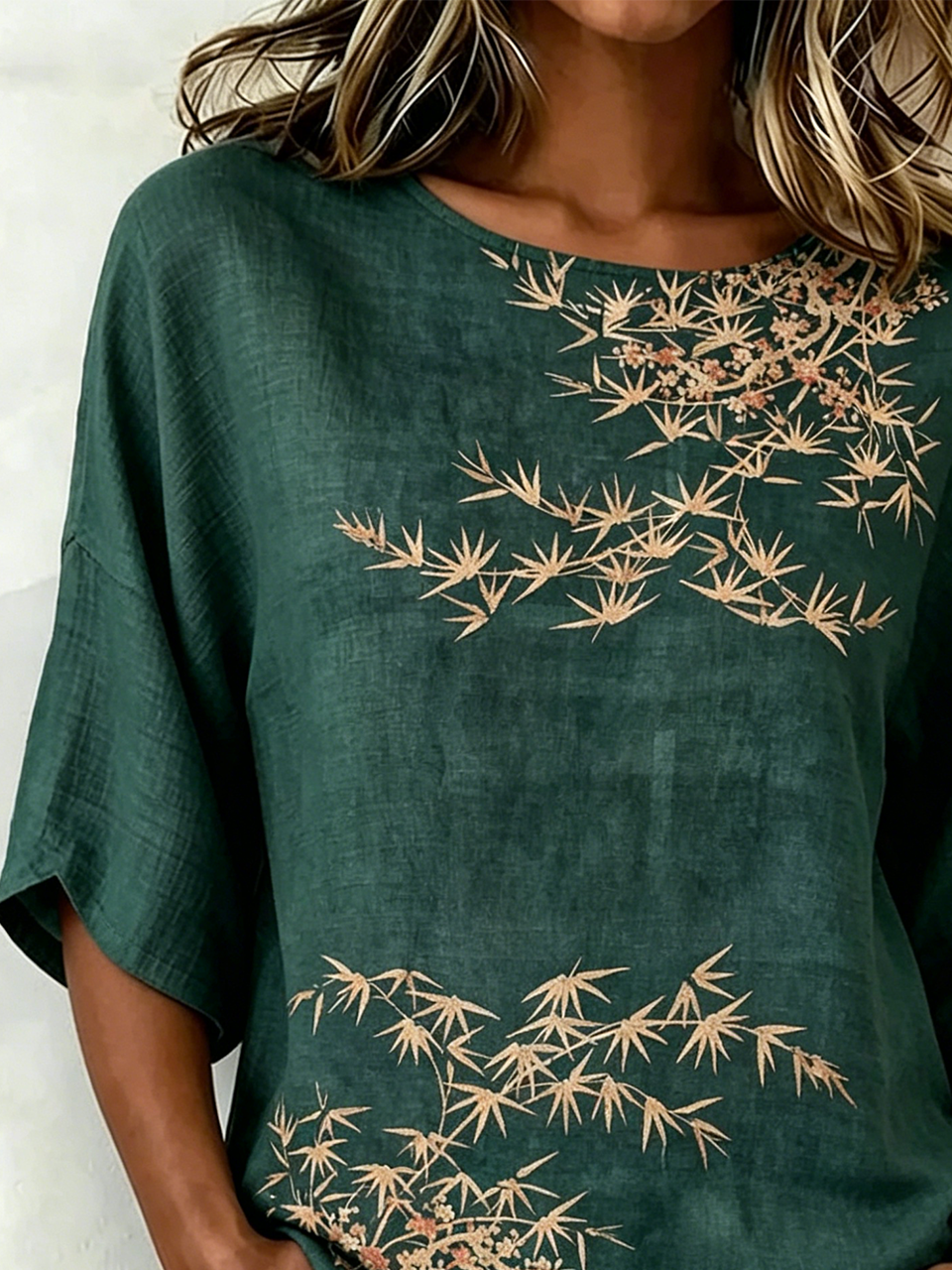 Elegant Floral Crew Neck Shirt