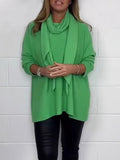 Women's Long Sleeve T-shirt Spring/Fall Green Plain Split Joint Cotton And Linen Mock Neck Daily Going Out Vintage Top
