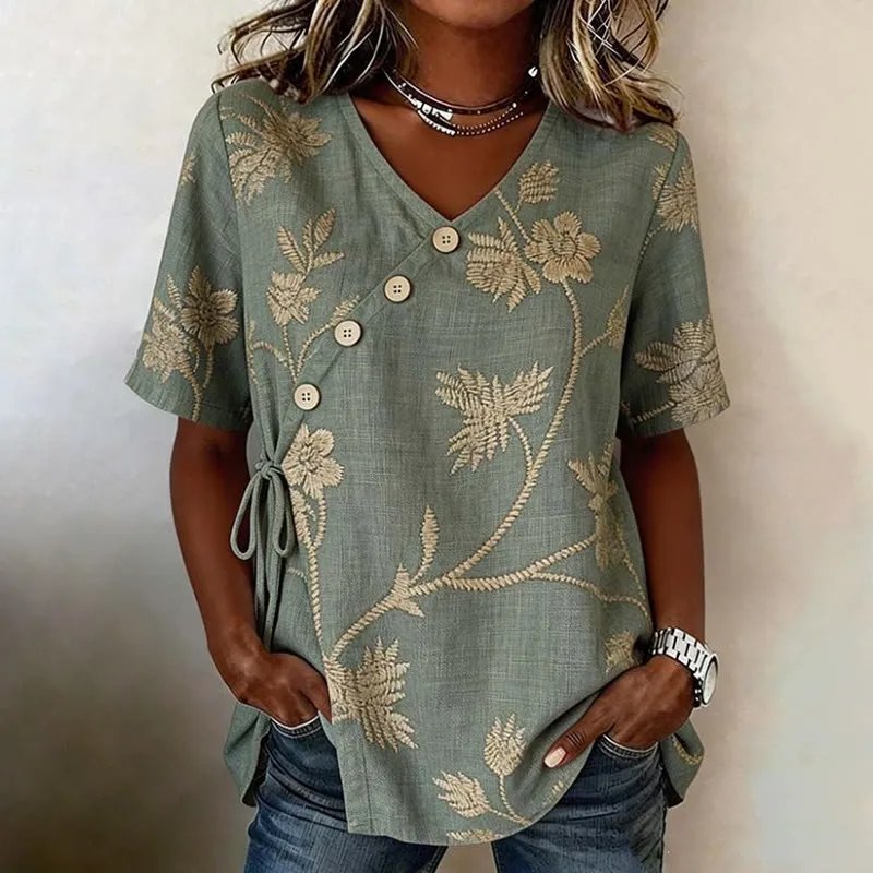 Vintage Loose Cotton And Linen Shirt