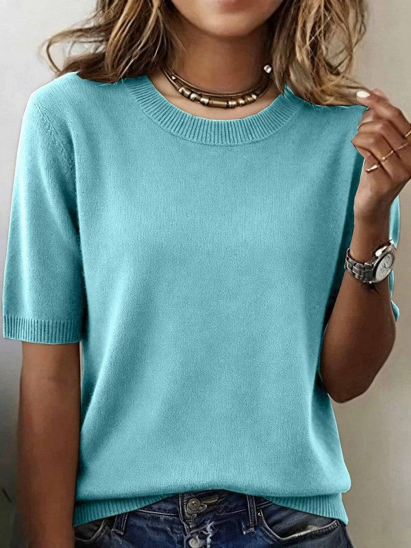 Loose Plain Street Split Joint Sweater