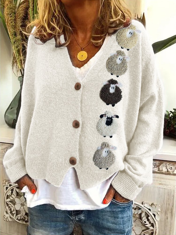 Women Casual Winter Turkey Natural Daily Loose Halloween Mid-long No Cardigans