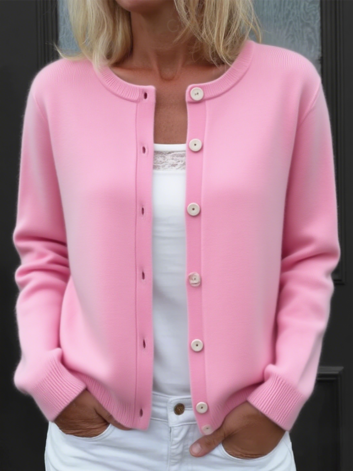 Casual Stand Collar Wool/Knitting Cardigan