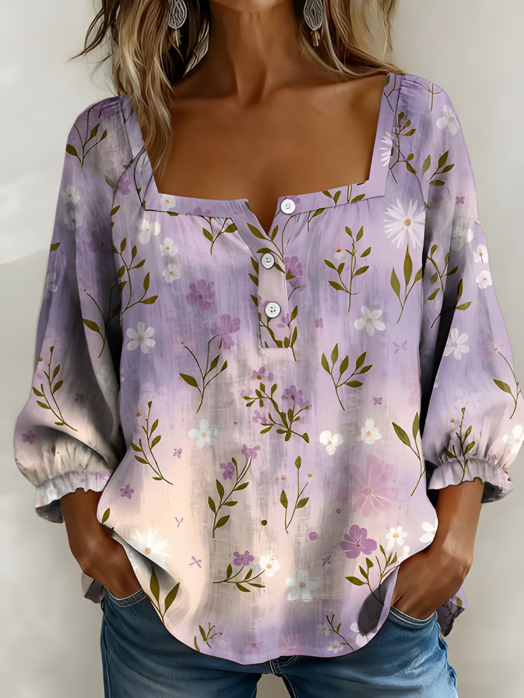 Floral Elegant Others Loose Shirt