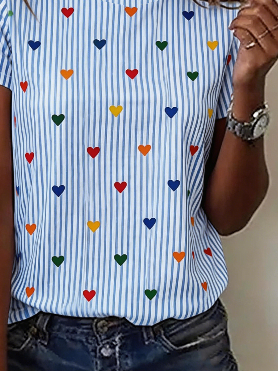 Cotton Striped Casual Regular Fit T-Shirt