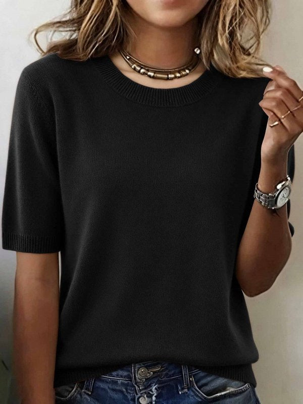 Loose Plain Street Split Joint Sweater