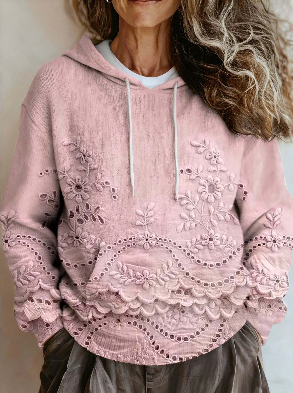 Casual Loose Gradient Pattern Hoodie