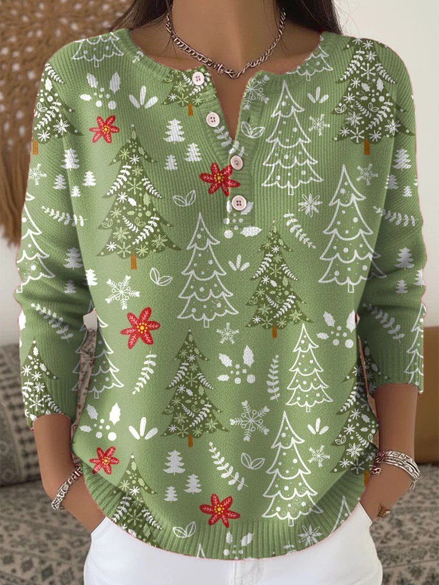 Casual Crew Neck Loose Christmas Sweater